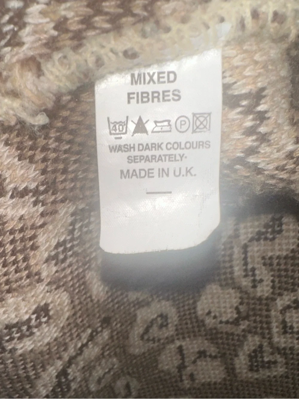 AnyBody Cream and Taupe Leopard-Print Open Front Cardigan. Fits XS/S